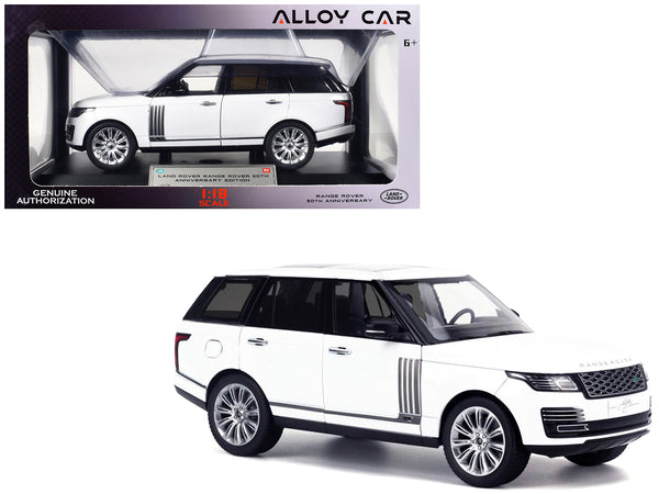 Land Rover Range Rover 50th Anniversary White Metallic with Sunroof 1/18 Diecast Model Car by Heimanba
