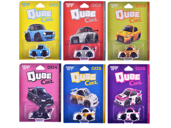 "QubeCarz" Series #1 Set of 6 pieces 1/64 Diecast Model Cars by Mini GT