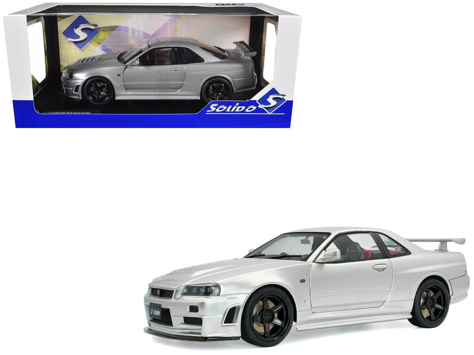 1999 Nissan Skyline GT-R (R34) Z-Tune RHD (Right Hand Drive) Silver Metallic 1/18 Diecast Model Car by Solido