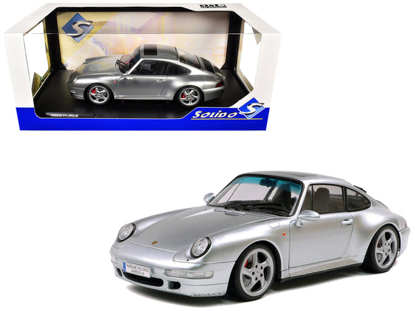 1996 Porsche 911 (993) 4S Polar Silver Metallic 1/18 Diecast Model Car by Solido