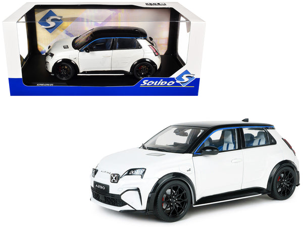 2024 Alpine A290 GTS White Metallic with Black Top 1/18 Diecast Model Car by Solido