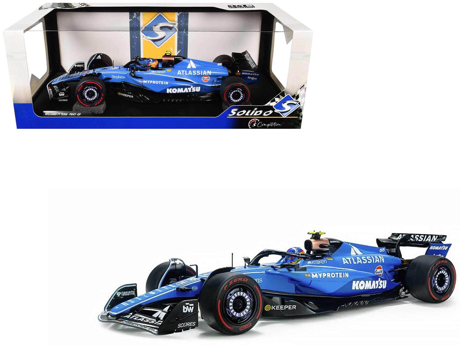 Williams FW47 #55 Carlos Sainz "Atlassian" Formula One F1 "Australian GP" (2025) "Competition" Series 1/18 Diecast Model Car by Solido