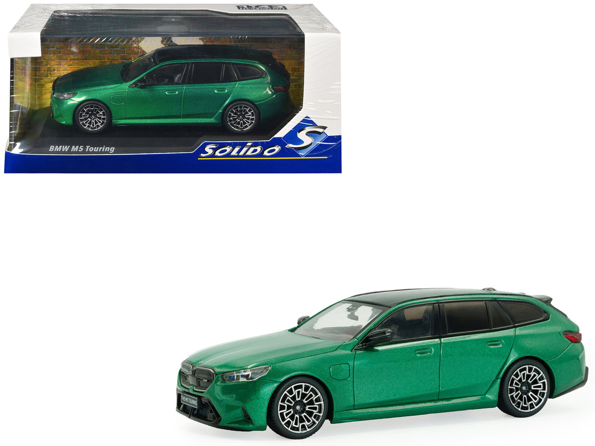 2024 BMW M5 Touring Isle Of Man Green Metallic with Black Top 1/43 Diecast Model Car by Solido