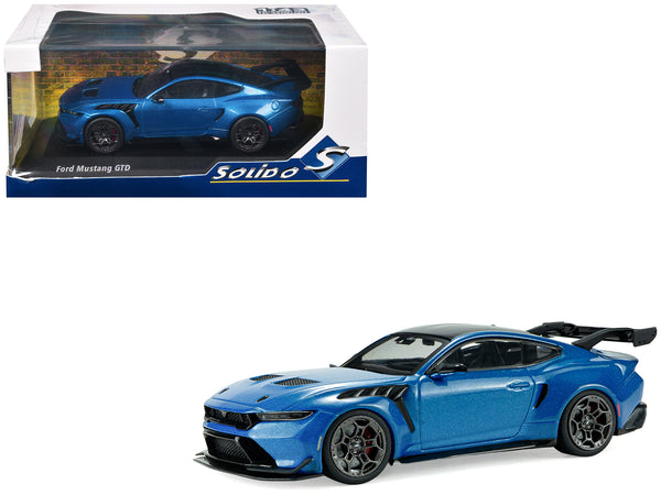 2025 Ford Mustang GTD Indulgent Blue Metallic with Black Top 1/43 Diecast Model Car by Solido