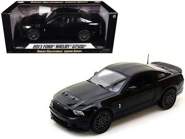 2013 Ford Shelby Mustang Cobra GT500 SVT Black with Black Stripes 1/18 Diecast Car Model by Shelby Collectibles