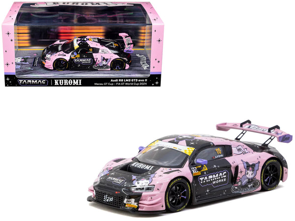 Audi R8 LMS GT3 evo II #10 Adderly Fong "Uno Racing Team - Kuromi" "Macau GT Cup - FIA GT World Cup" (2024) with A4 Poster "Hobby43" Series 1/43 Diecast Model Car by Tarmac Works