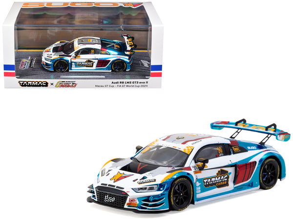 Audi R8 LMS GT3 evo II #30 James Yu "Uno Racing Team" "Macau GT Cup - FIA GT World Cup" (2024) with A4 Poster "Hobby43" Series 1/43 Diecast Model Car by Tarmac Works