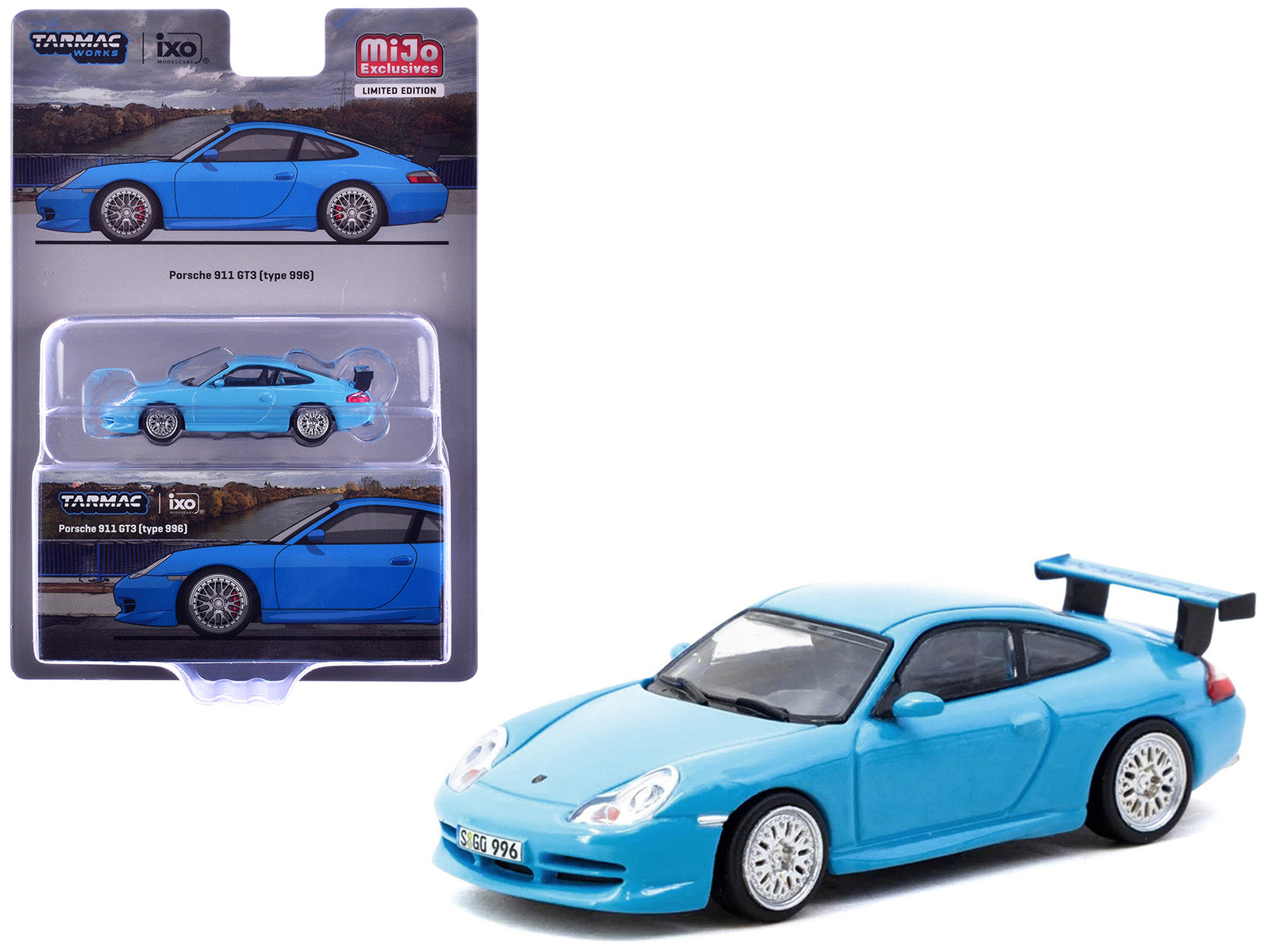 Porsche 911 GT3 (996) Light Blue "Global64" Series 1/64 Diecast Model by Tarmac Works