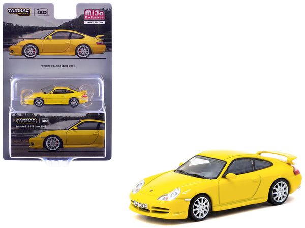 Porsche 911 GT3 (996) Yellow "Global64" Series 1/64 Diecast Model Car by Tarmac Works
