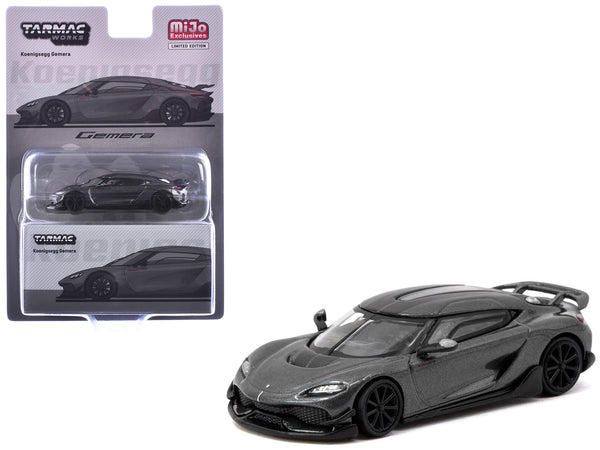 Koenigsegg Gemera Dark Gray Metallic "Global64" Series 1/64 Diecast Model Car by Tarmac Works