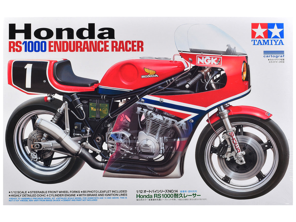 Model Kit Honda RS1000 Endurance Racer Motorcycle 1/12 Scale Model by Tamiya