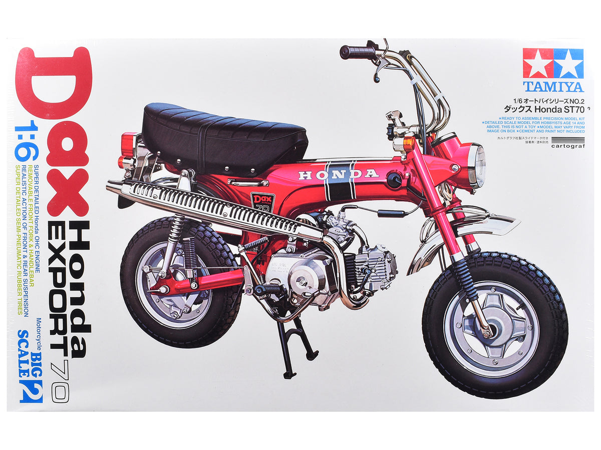 Model Kit Dax Honda Export 70 Motorcycle 1/6 Scale Model by Tamiya