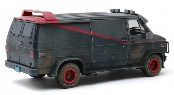 1983 GMC Vandura Black Weathered Version with Bullet Holes "The A-Team" (1983-1987) TV Series 1/18 Diecast Model Car by Greenlight