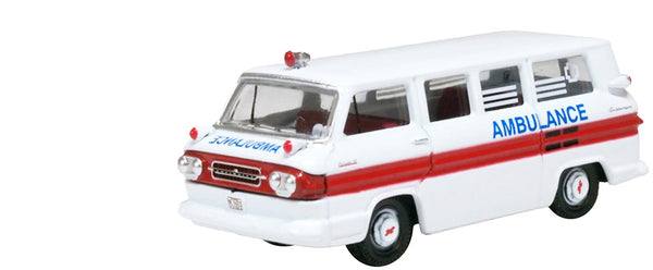 1962 Chevrolet Corvair Greenbrier AmbleWagon Ambulance White with Red Stripes 1/