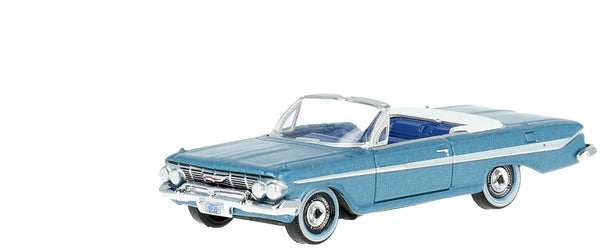 1961 Chevrolet Impala Convertible Jewel Blue Metallic and White with Blue Interi