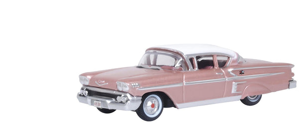 1958 Chevrolet Impala Sport Cay Coral Pink Metallic with White Top 1/87 (HO) Sca