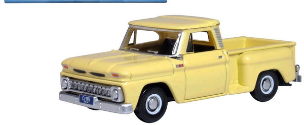 1965 Chevrolet C10 Stepside Pickup Truck Yellow 1/87 (HO) Scale Diecast Model Ca
