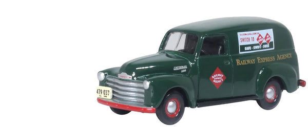 1950 Chevrolet Panel Van "Railway Express Agency" Dark Green 1/87 (HO) Scale Die