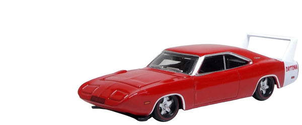 1969 Dodge Charger Daytona Red with White Stripe 1/87 (HO) Scale Diecast Model C