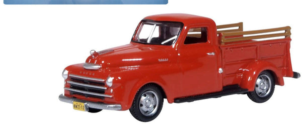 1948 Dodge B-1B Pickup Truck Red 1/87 (HO) Scale Diecast Model Car by Oxford Die