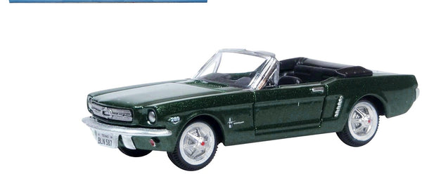 1965 Ford Mustang Convertible Ivy Green Metallic 1/87 (HO) Scale Diecast Model C