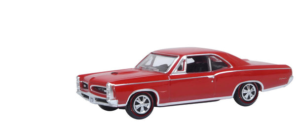 1966 Pontiac GTO Montero Red 1/87 (HO) Scale Diecast Model Car by Oxford Diecast