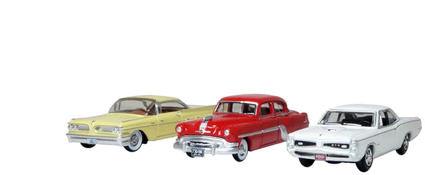 Pontiac Set of 3 Cars "100th Anniversary 2026" 1/87 (HO) Scale Diecast Model Car