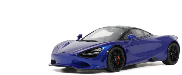 2023 McLaren 750S Coupe Blue Metallic with Black Top 1/18 Model Car by GT Spirit