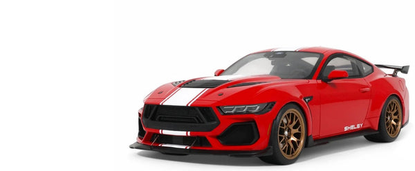 2025 Shelby Mustang Supersnake Race Red with White Stripes 1/18 Model Car by GT 