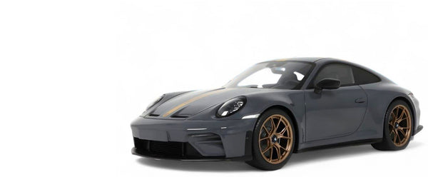 2025 Porsche 911 (992.2) GT3 Touring Gray with Gold Stripe 1/18 Model Car by GT 