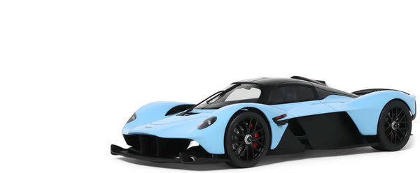 2023 Aston Martin Valkyrie Light Blue with Black Top 1/18 Model Car by GT Spirit