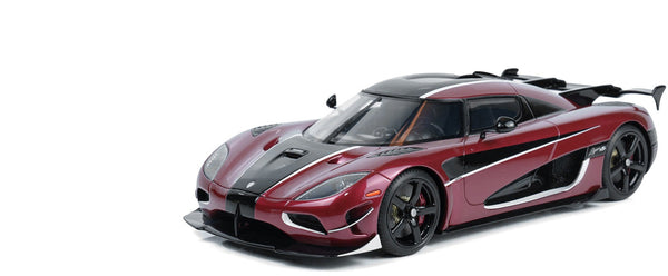 2017 Koenigsegg Agera RS Deep Red Metallic with Black Stripes 1/18 Model Car by 