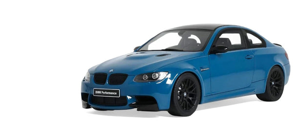 2007 BMW M3 E92 Blue Metallic with Black Top 1/18 Model Car by GT Spirit