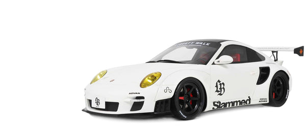 2024 Porsche 911 Turbo LB-Works White with Black Top 1/18 Model Car by GT Spirit