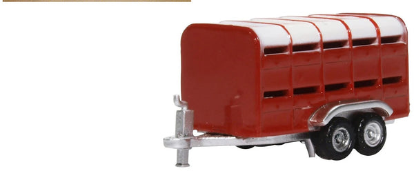 Livestock Trailer Red 1/148 (N) Scale Diecast Model Car by Oxford Diecast