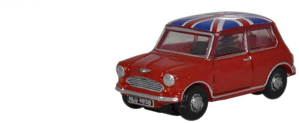 Austin Mini RHD (Right Hand Drive) Tartan Red with Union Jack Top 1/148 (N) Scal