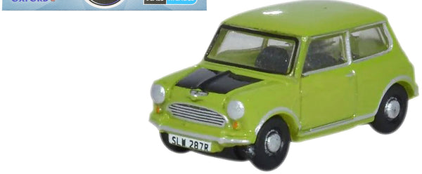 Mini Cooper Lime Green with Matt Black Hood 1/148 (N) Scale Diecast Model Car by